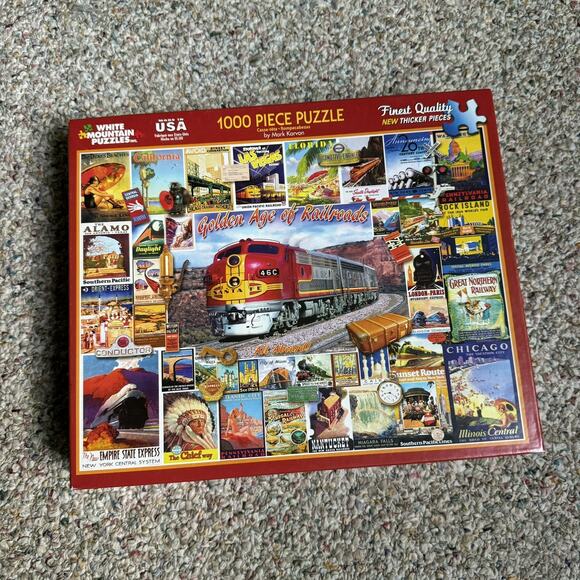 White Mountain Other - White Mountain Puzzle GOLDEN AGE OF RAILROADS 1000 Piece Complete